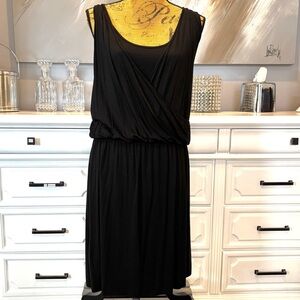 NWT Banana Republic Black Sleeveless Wrap-Style Stretchy Travel Sundress XL